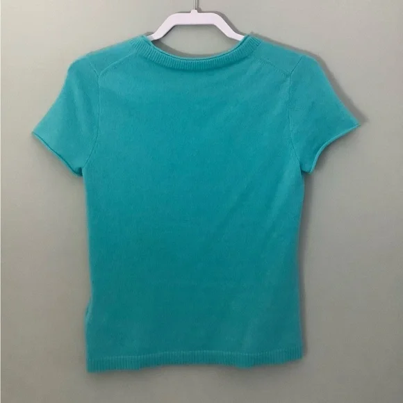 J CREW Turquoise Cashmere Relaxed T-Shirt Size S - Picture 6 of 8